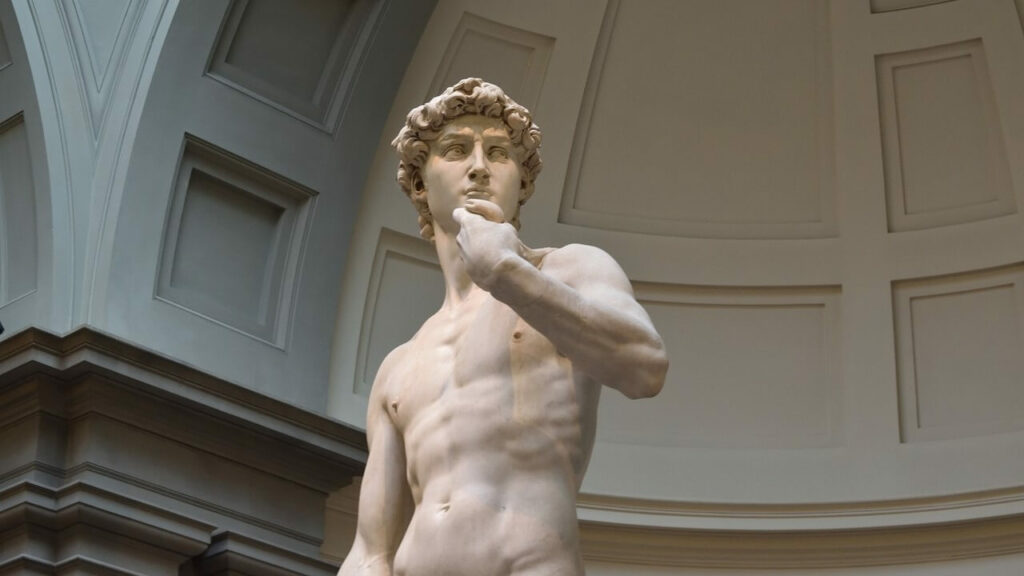 Scultura di Michelangelo: il David della Galleria dell'Accademia di Firenze.